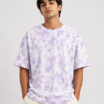 Urban Wash Tie-Dye Oversized T-Shirt - White Lavender