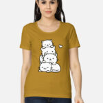 Cute Cats Women’s Classic T-Shirt - Mustard Yellow