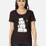 Cute Cats Women’s Classic T-Shirt - Coffee Brown
