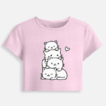 Cute Cats Baby Tee - Light Baby Pink