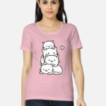 Cute Cats Women’s Classic T-Shirt - Light Baby Pink