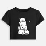 Cute Cats Baby Tee - Black
