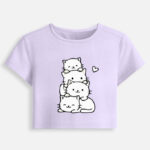 Cute Cats Baby Tee - Lavender
