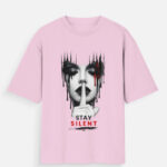 Stay Silent Oversized T-Shirt - Light Baby Pink