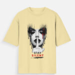 Stay Silent Oversized T-Shirt - Beige