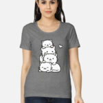 Cute Cats Women’s Classic T-Shirt - Charcoal Melange