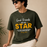 Good Friends like star Unisex Oversized Classic T-Shirt - Olive Green