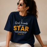 Good Friends like star Unisex Oversized Classic T-Shirt - Navy Blue