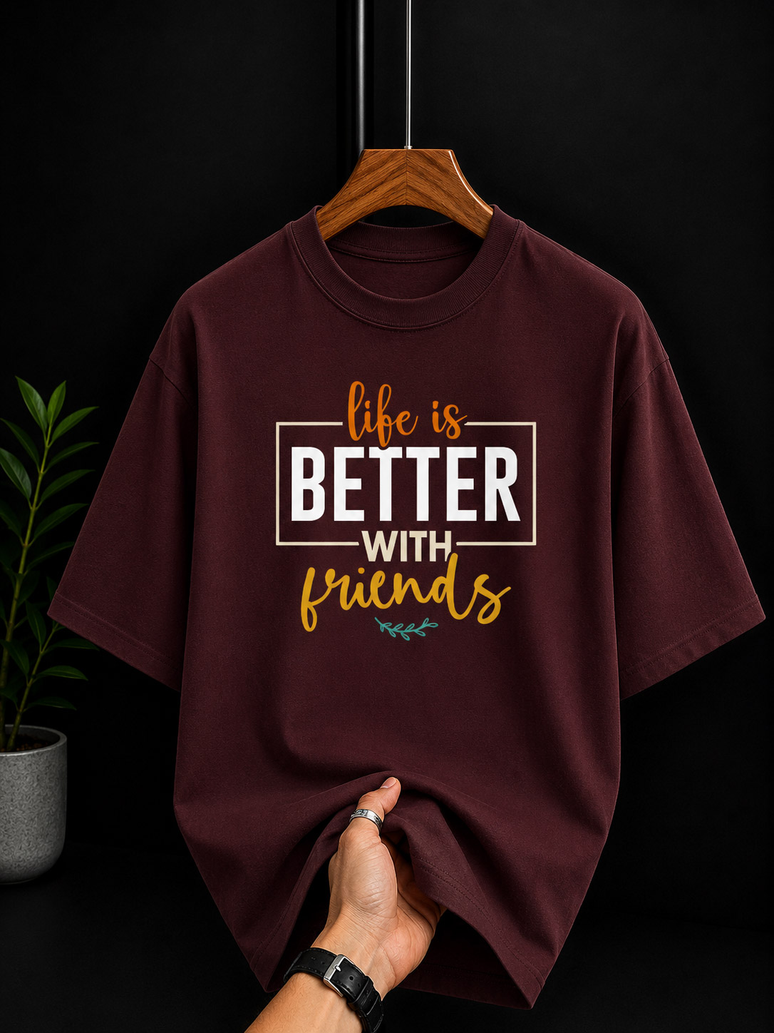 Life Is Better With Friends Oversized T-Shirt - Image 3