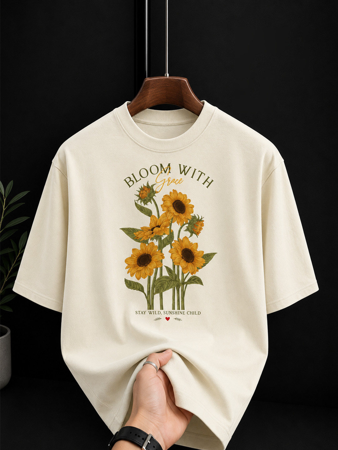 Bloom With Grace Sunflower Oversized T-Shirt - Image 4