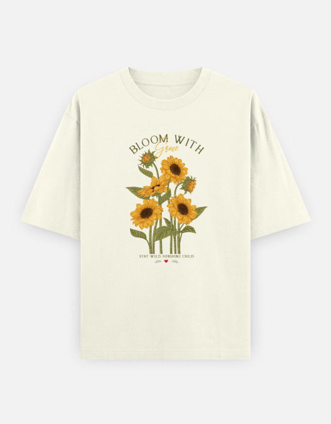 Bloom With Grace Sunflower Oversized T-Shirt - Image 5